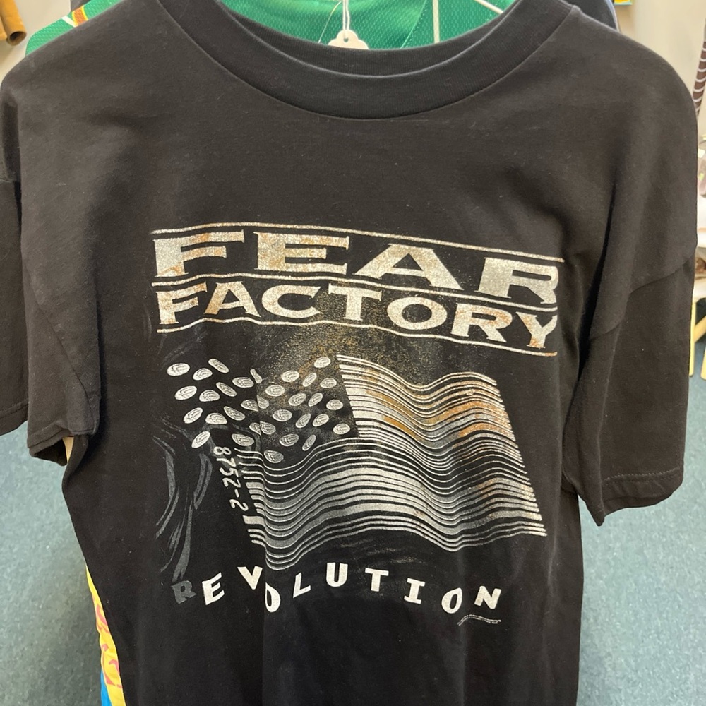 Vintage 1999 Fear Factory Revolution Freedom Or Fire Band T Shirt Size Medium